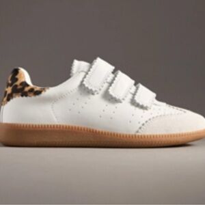 Leopard Accent White Sneakers for Women